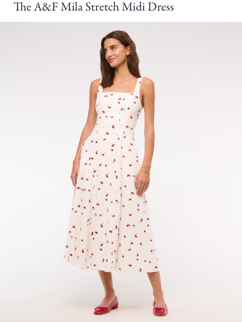 Abercrombie & Fitch Midi Dress with Cherry Print XXL